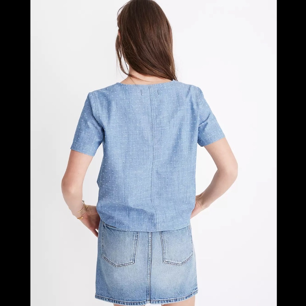 Madewell Chambray Novel Tie-Front Top View 5